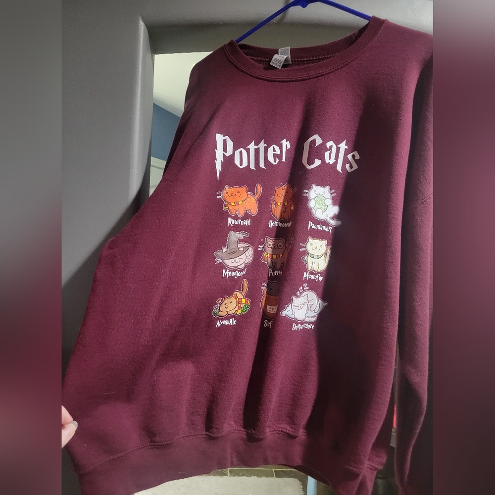 Gildan Harry Poter/Cat Themed Sweatshirt